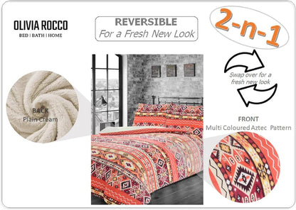 Aztec Print Teddy Fleece Duvet Set