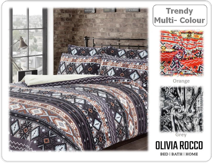 Aztec Print Teddy Fleece Duvet Set