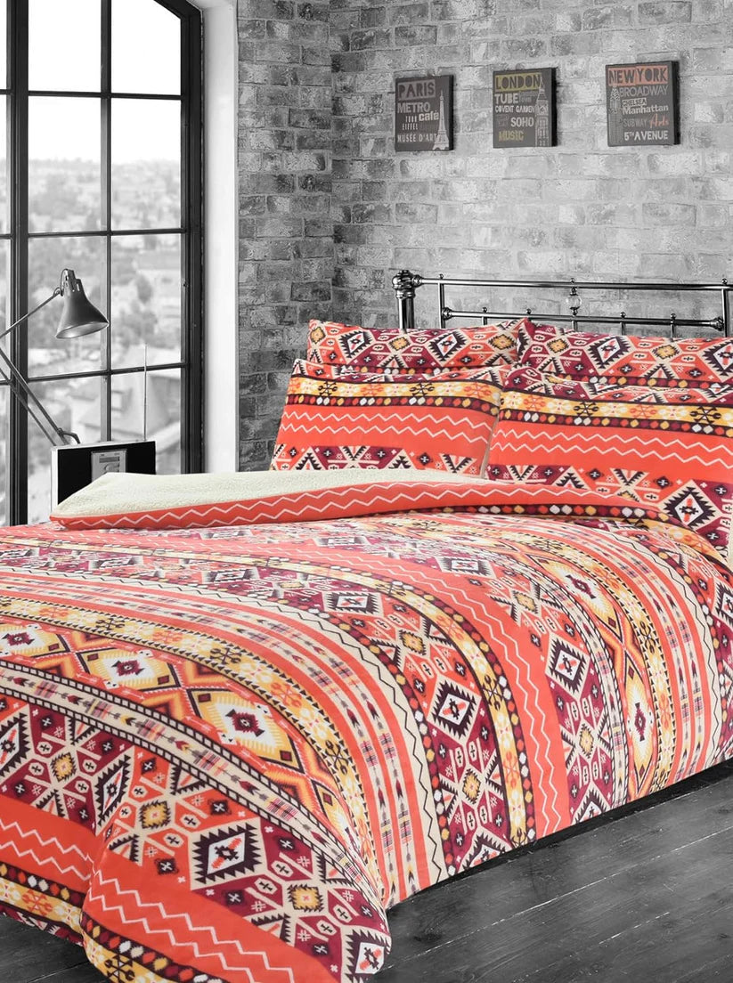 Aztec Print Teddy Fleece Duvet Set