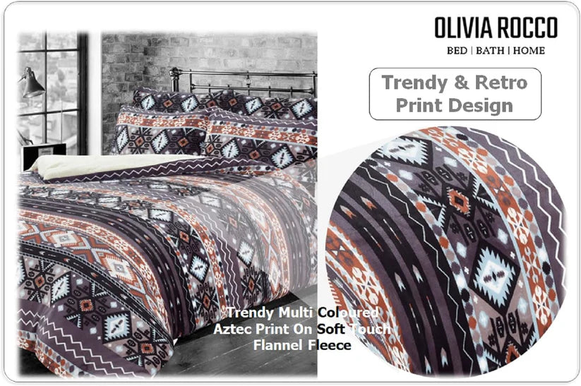 Aztec Print Teddy Fleece Duvet Set