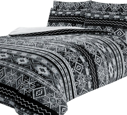 Aztec Print Teddy Fleece Duvet Set