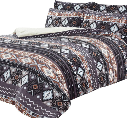 Aztec Print Teddy Fleece Duvet Set