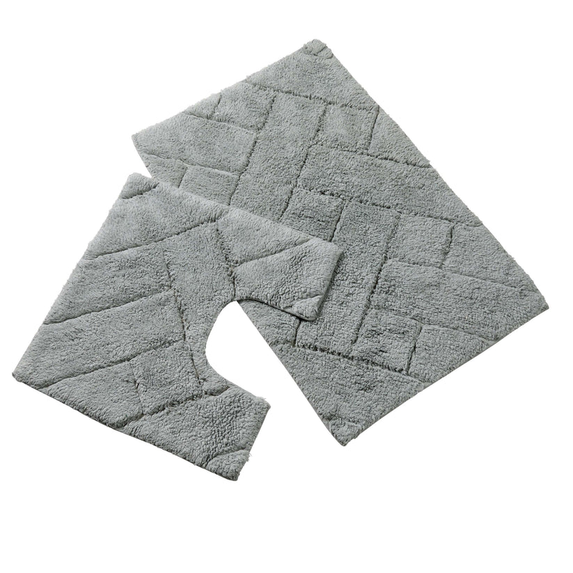 Bali Bath Mat & Pedestal Set Luxurious Super Absorbent Extra-Soft Cotton Mats