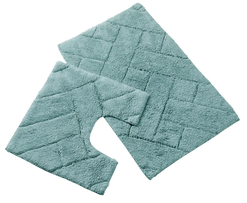 Bali Bath Mat & Pedestal Set Luxurious Super Absorbent Extra-Soft Cotton Mats