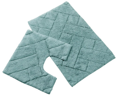 Bali Bath Mat & Pedestal Set Luxurious Super Absorbent Extra-Soft Cotton Mats