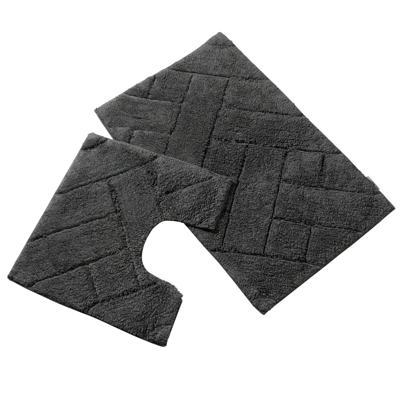 Bali Bath Mat & Pedestal Set Luxurious Super Absorbent Extra-Soft Cotton Mats
