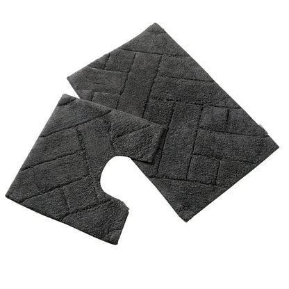 Bali Bath Mat & Pedestal Set Luxurious Super Absorbent Extra-Soft Cotton Mats