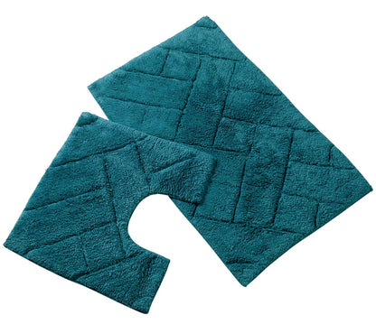 Bali Bath Mat & Pedestal Set Luxurious Super Absorbent Extra-Soft Cotton Mats