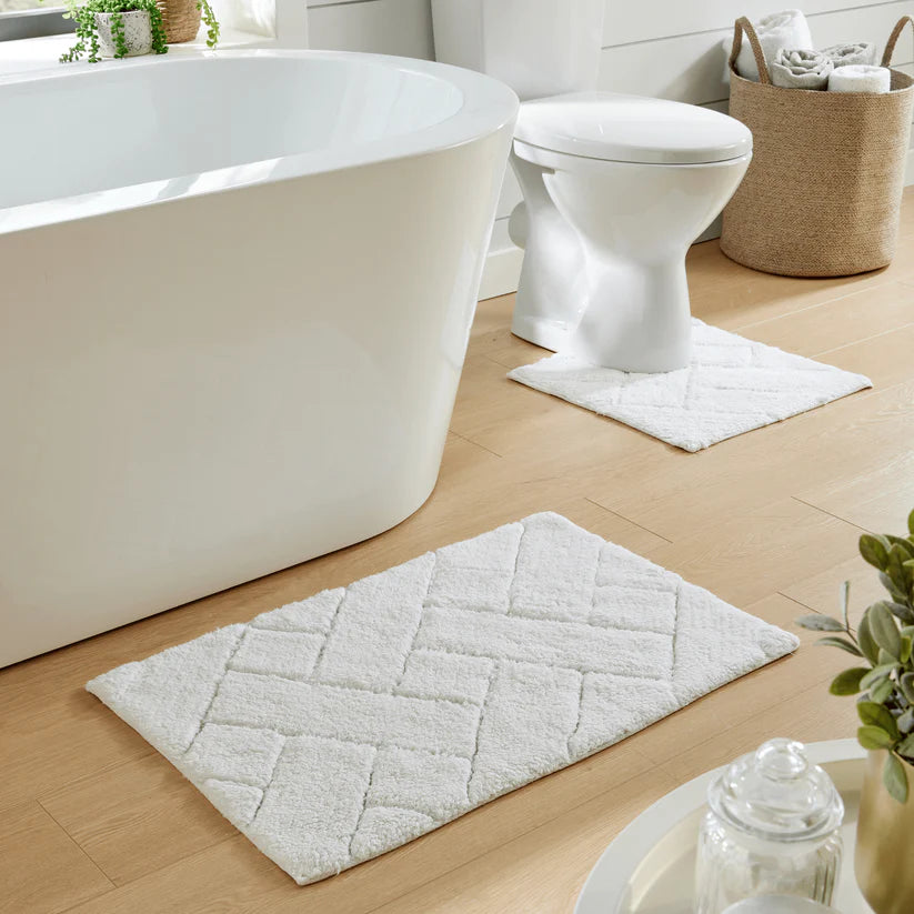 Bali Bath Mat & Pedestal Set Luxurious Super Absorbent Extra-Soft Cotton Mats