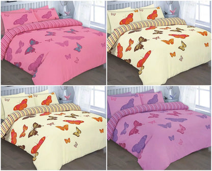Beautiful ELSA Butterfly Duvet Cover with Pillowcases Reversible Bedding Set