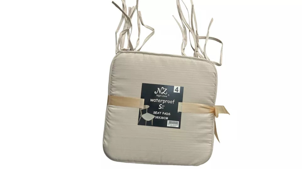 Pack of 4 Waterproof Square Chair Pads Office Garden Chair 38CM- Indoor ,Outdoor