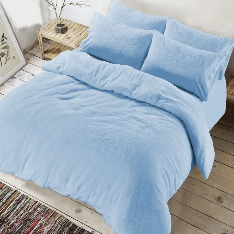 EXTRA DEEP 12"/30CM DEEP FITTED TEDDY BEAR FLEECE FITTED SHEETS OR DUVET SET