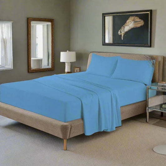 Flannelette 100% Soft Brushed Cotton Fitted Sheet 10" (25cm) Depth