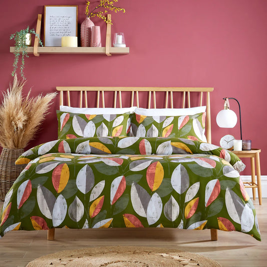 Bodenham Leaf Print Duvet Cover Bedding Set