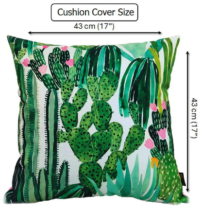 Cactus Waterproof Outdoor Cushions 43 x 43 cm Weather-Resistant Polyester for Patio Garden Bench Sofa Indoor Living Room Durable Stylish