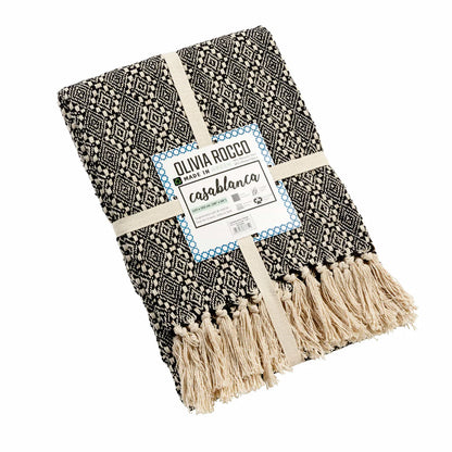 Casablanca Elegant Check Design Super Soft Lightweight Recycled Cotton Throw