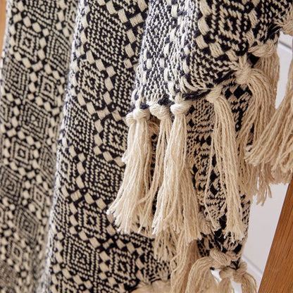 Casablanca Elegant Check Design Super Soft Lightweight Recycled Cotton Throw