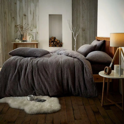 EXTRA DEEP 12"/30CM DEEP FITTED TEDDY BEAR FLEECE FITTED SHEETS OR DUVET SET