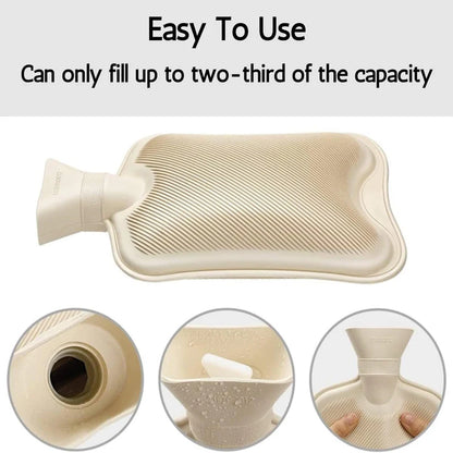 Christmas Hot Water Bottle with Festive Penguin Cover 1L Natural Rubber UK Safe Tested Winter Gift for Kids & Adults