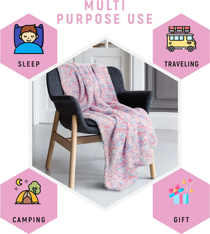 Colourful Super Soft Kids Rainbow Blanket Large Thick Teddy Fleece Throw