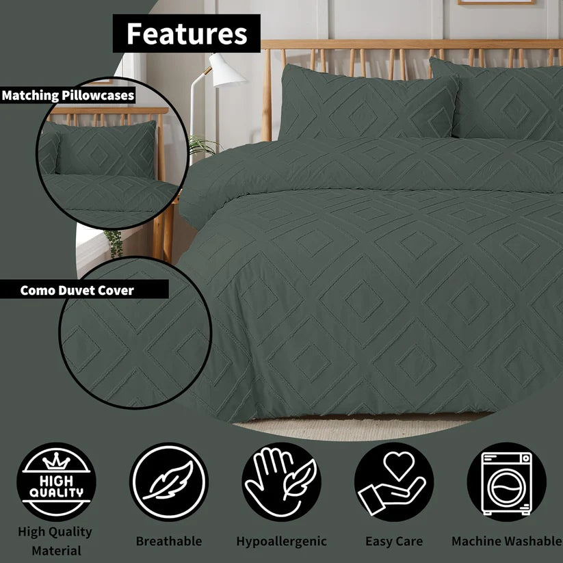 Como Tufted Duvet Cover Set with Pillowcases