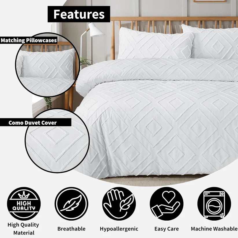 Como Tufted Duvet Cover Set with Pillowcases