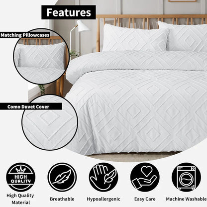 Como Tufted Duvet Cover Set with Pillowcases
