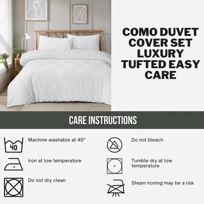 Como Tufted Duvet Cover Set with Pillowcases