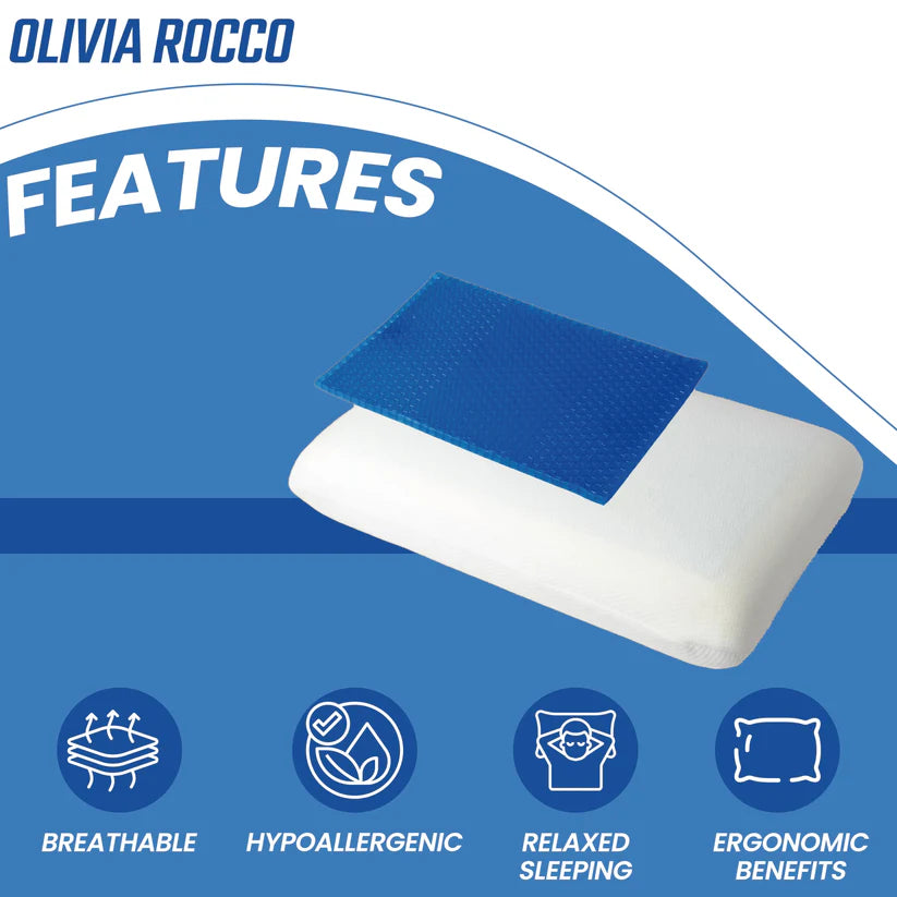 Cooling Gel Orthopaedic Memory Foam Pillow for Neck Pain Relief Temperature Regulating