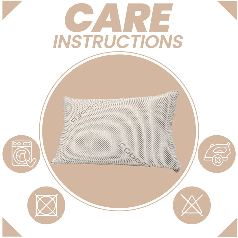 Copper Infused Memory Foam Pillow Anti-Ageing Wrinkle Reducing Hypoallergenic Therapy for Head & Neck Support