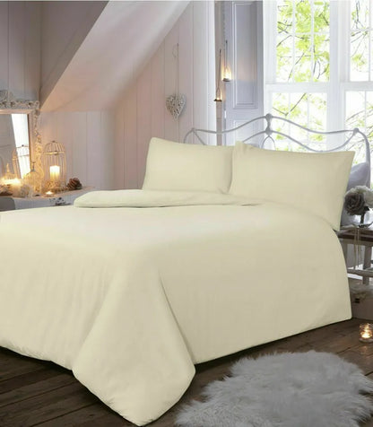 Flannelette 100% Brushed Cotton Duvet Quilt Cover Set All Sizes
