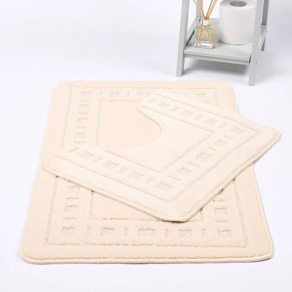 Diem 2 Piece Bath Mat & Pedestal Set Non Slip 8 Colours