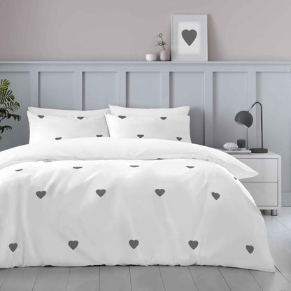 EMBROIDERED HEARTS DUVET SET
