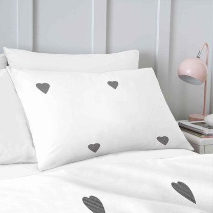 EMBROIDERED HEARTS DUVET SET
