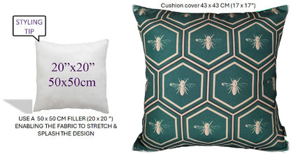Emerald Bees Weather-Resistant Waterproof Outdoor Cushions for Patio Garden Sofa