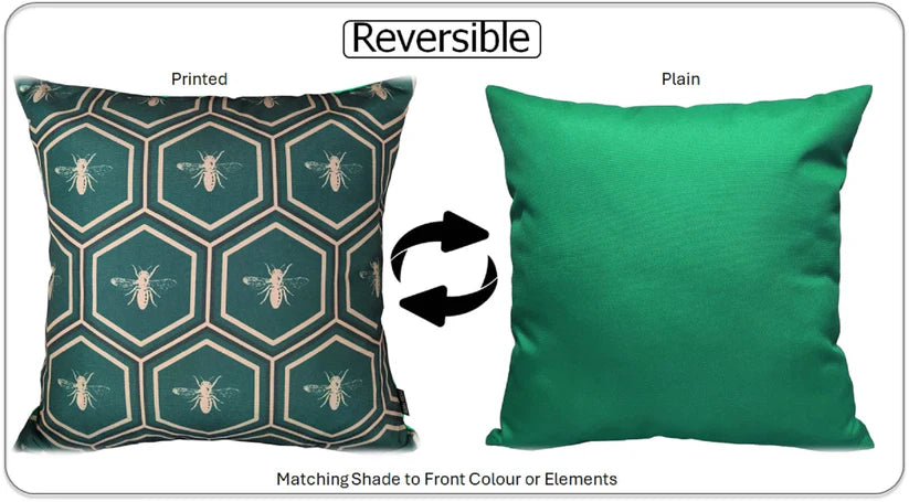 Emerald Bees Weather-Resistant Waterproof Outdoor Cushions for Patio Garden Sofa