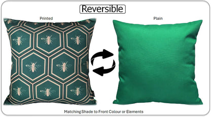 Emerald Bees Weather-Resistant Waterproof Outdoor Cushions for Patio Garden Sofa