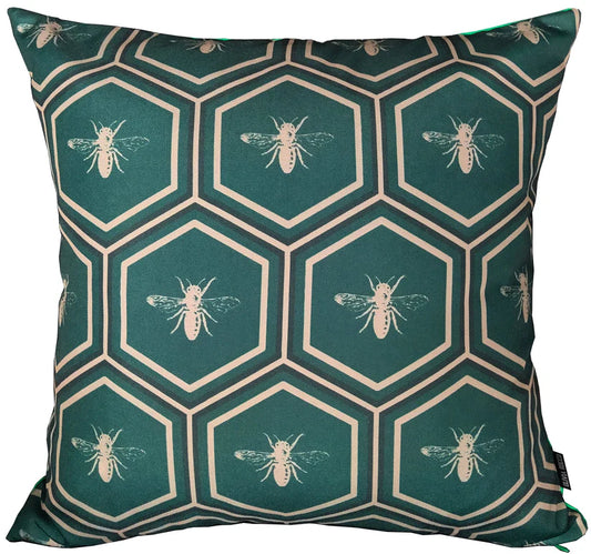Emerald Bees Weather-Resistant Waterproof Outdoor Cushions for Patio Garden Sofa