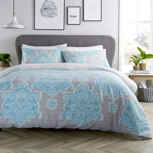 Empire Reversible Luxurious Cotton Rich Duvet Set with Vibrant Designs for Single Double and King Bed Sizes