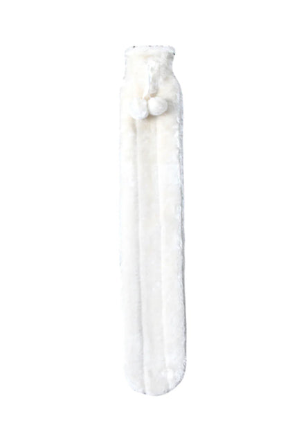 Extra Long 2L Hot Water Bottle with Plush Faux Fur Cover for Cosy Nights Muscle Relief Natural Rubber Soft Fleece Ideal Gift for Adults Kids