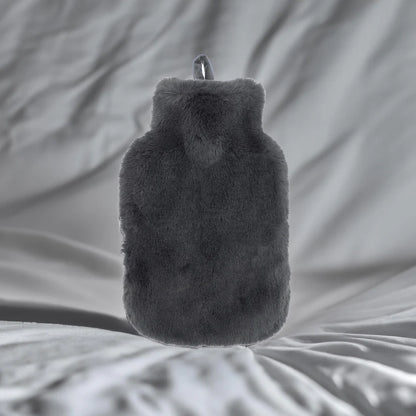 Faux Fur Covered 2 Litre Luxury Hot Water Bottle for Thermotherapy and Pain Relief Durable Natural Rubber for Winter Warmth