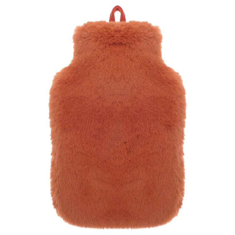 Faux Fur Covered 2 Litre Luxury Hot Water Bottle for Thermotherapy and Pain Relief Durable Natural Rubber for Winter Warmth
