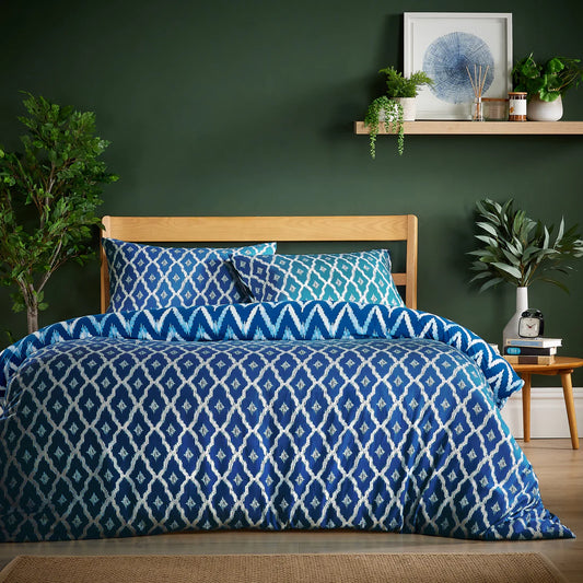 Madiera Sapphire Super Soft Flannel Duvet Cover Set with Pillowcases