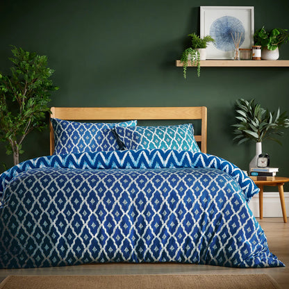 Madiera Sapphire Super Soft Flannel Duvet Cover Set with Pillowcases