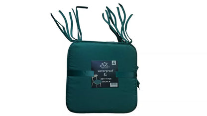 Pack of 4 Waterproof Square Chair Pads Office Garden Chair 38CM- Indoor ,Outdoor