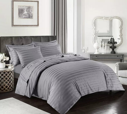 400 Thread Count Satin Stripe Egyptian Cotton Duvet Cover Set