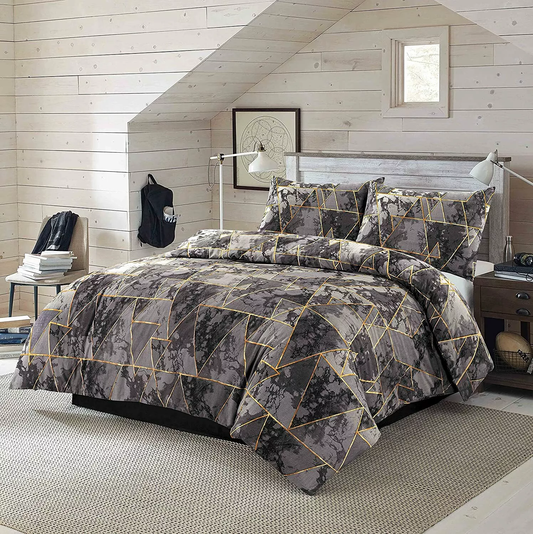 Arlo Triangles Geometric Printed Duvet Set 2 Colours