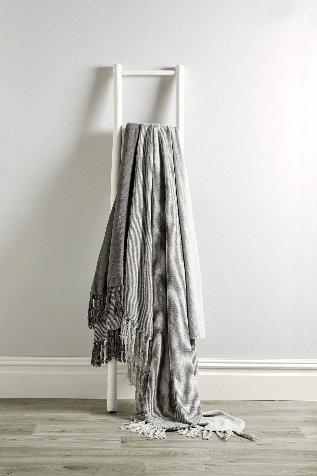 Handwoven Large Check Pure Indian Cotton Throw Blanket with Tassels