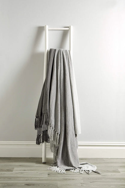 Handwoven Large Check Pure Indian Cotton Throw Blanket with Tassels