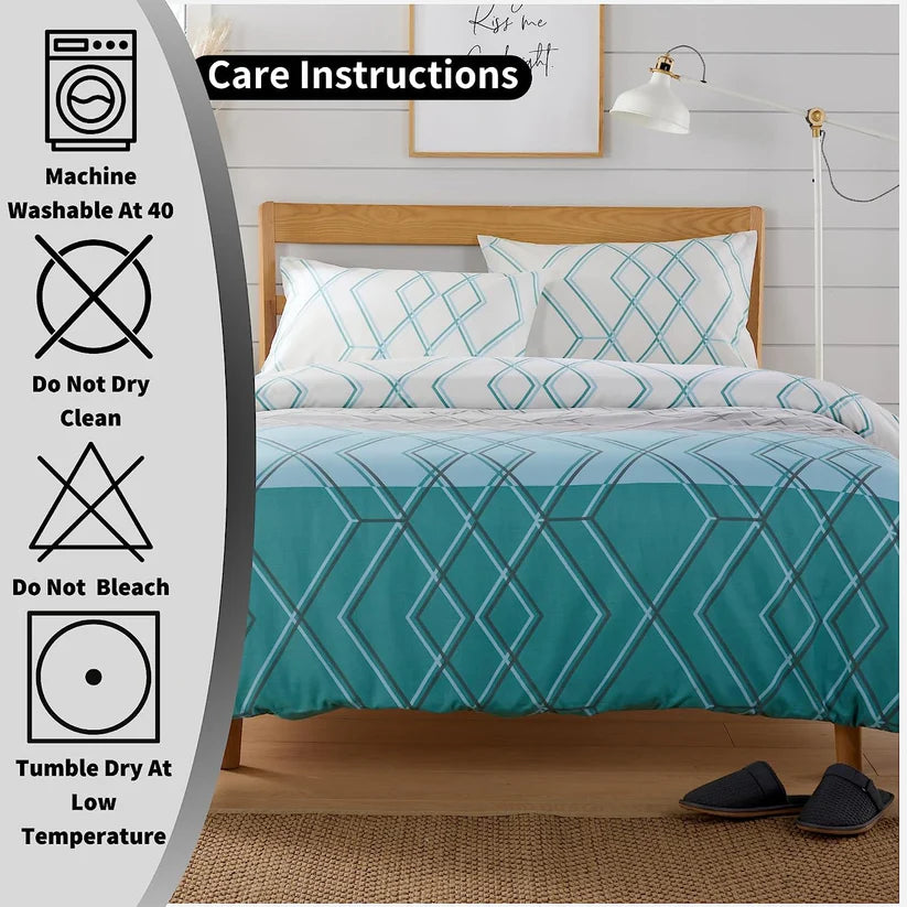 Havanna Geo Reversible Luxury Cotton Blend Duvet Cover Set